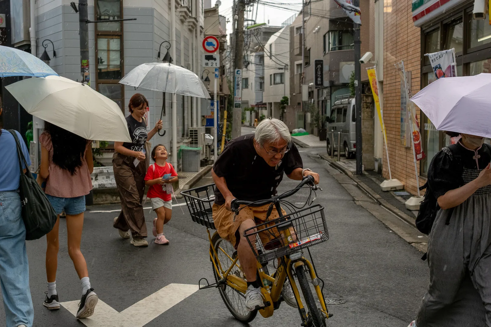 biker on a rainy day